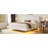 White Boucle Floating Bed with Light,King-121043322