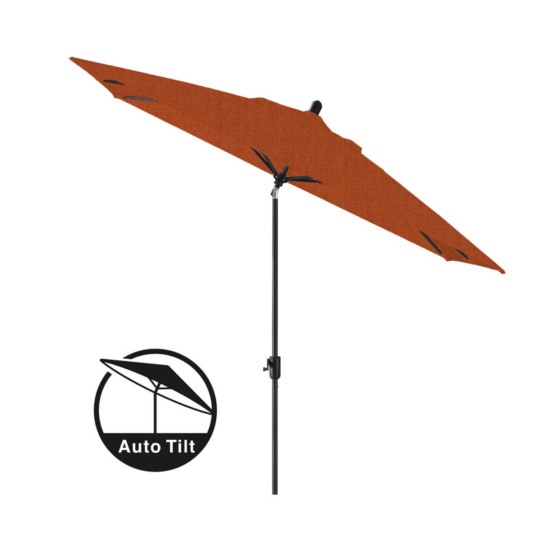 Olivier 116.7'' x 78.7'' Rectangular Market Umbrella, Black Sapphire, Canvas Rust Sunbrella® Canvas