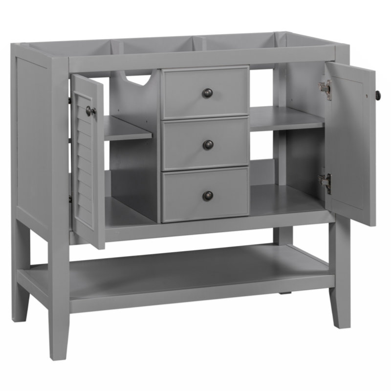 35'' Single Bathroom Vanity Base Only, Gray