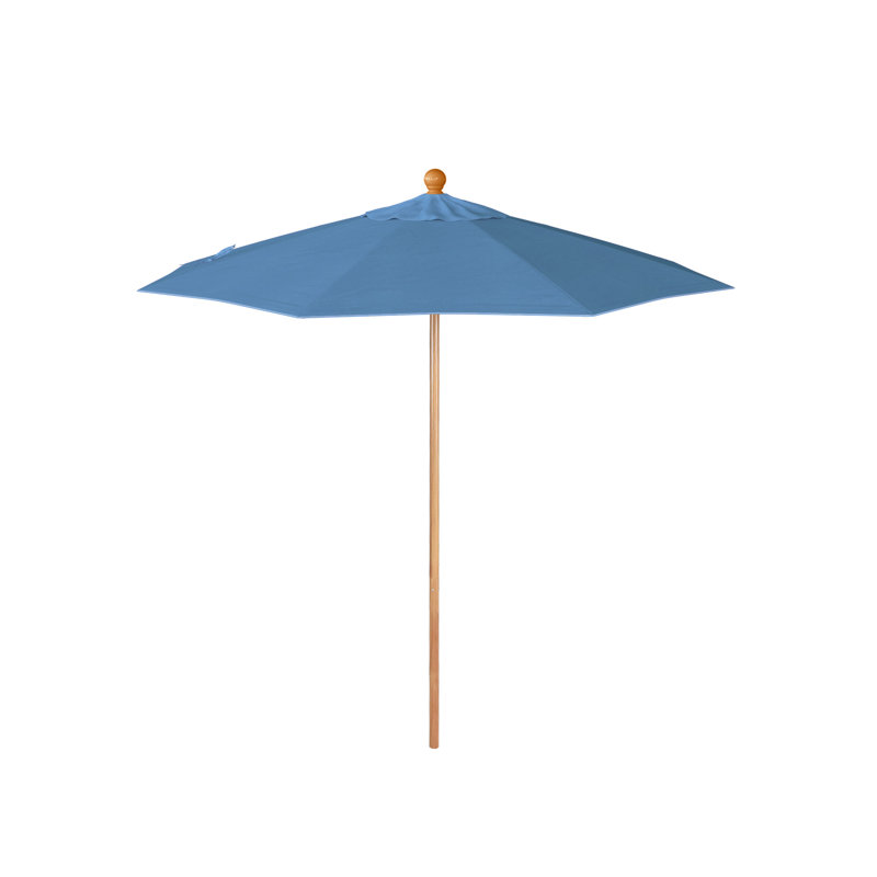Parasol en bois de teck 7,5 pi, Cyan