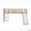 Lit mezzanine bas en bois d'hévéa avec glissade-1727887990
