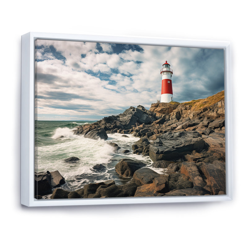 Phare de l'est du Canada II, H 12 po x l 20 po x P 1 po, Blanc