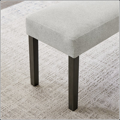 Luna Fabric Upholstered 40" Bench With Dark Gray Wood Frame – Modern Entryway & Bedroom Seating