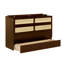 Queen Size Murphy Bed, Pine Wood Cabinet Bed with Rattan Decoration and Storage Drawer