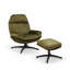 Upholstered Swivel Accent Chair with Footstool-943333653