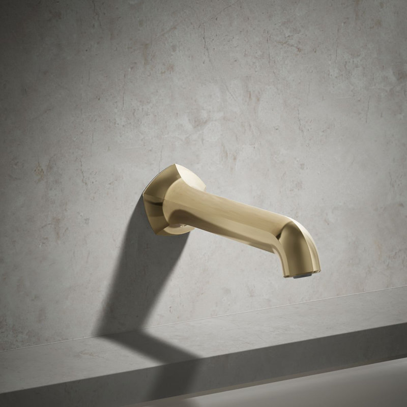 Wall-Mount 8 In. Bath Spout With Straight Design, Vibrant French Gold