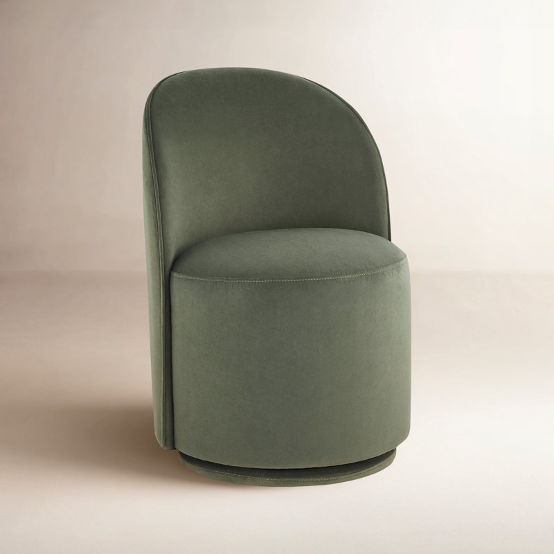 Chaise d'appoint pivotante Sharlene, Velours performance olivine Soren