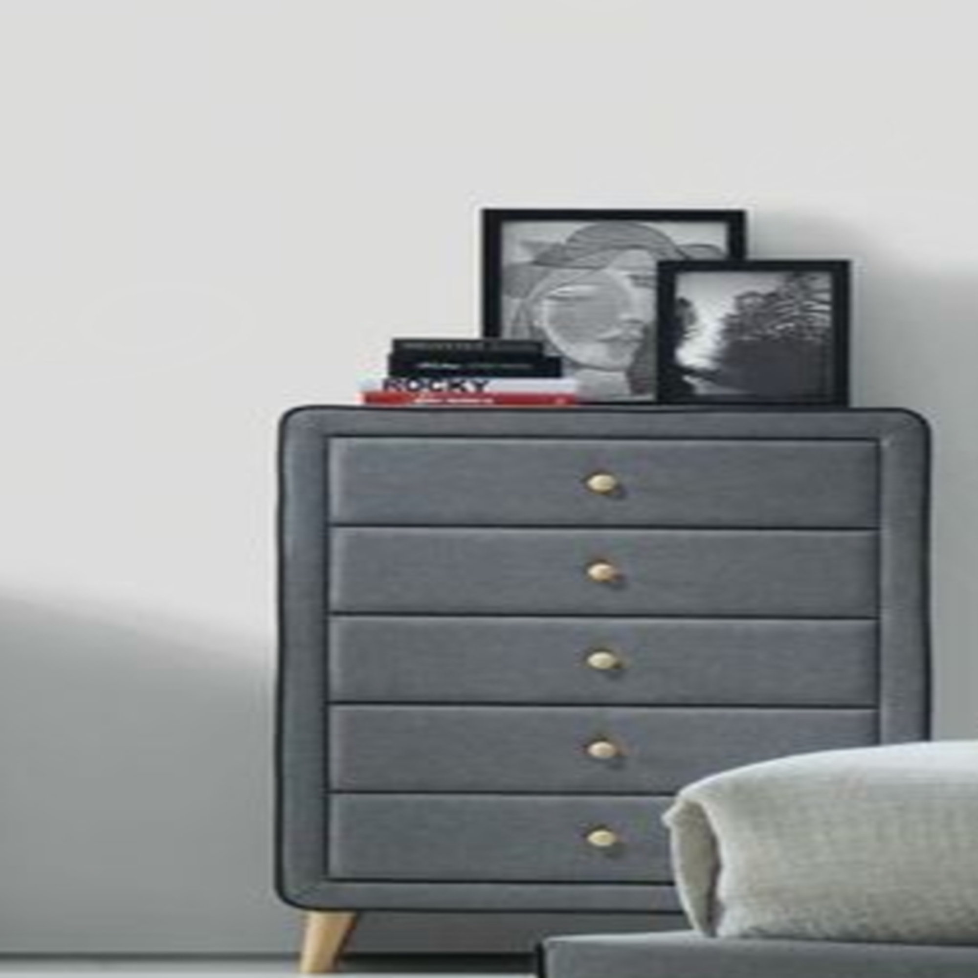 Valda Light Gray Fabric Chest main image 1