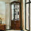 Armoire d'appoint moderne en bois massif en verre brun noisette