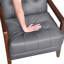 Chaise d'appoint de style moderne en cuir gris rembourré capitonné avec finition noyer, meubles en bois 1pc-423084055