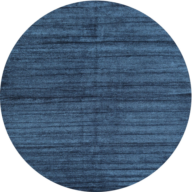 Tapis contemporain bleu, Rond 5 pi