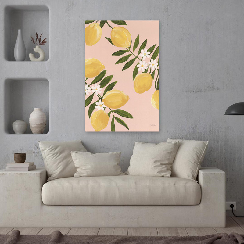 Jardin, citrons, art, art abstrait, art contemporain, H 36 po x l 24 po