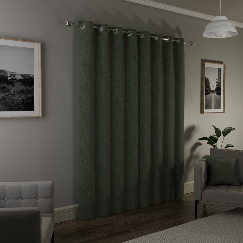 Rodenal Blackout Curtain Pair, 168cm W x 183cm L, Green