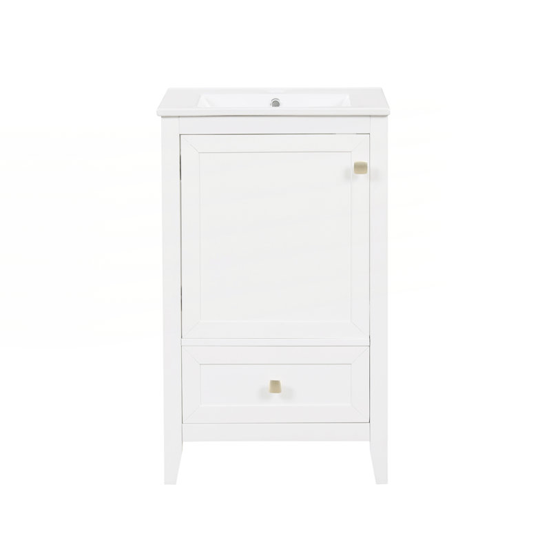 Meuble-lavabo de 20 po avec lavabo, Blanc