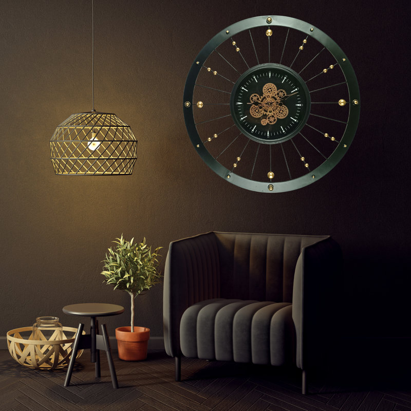 Horloge murale avec pignons en mouvement