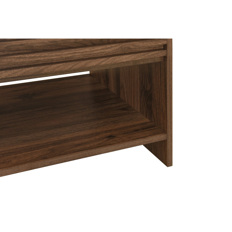 Table basse moderne Mid-Century avec détails à lattes Abba, Noyer