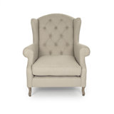 Dowty Linen Tufted Wingback Chair
