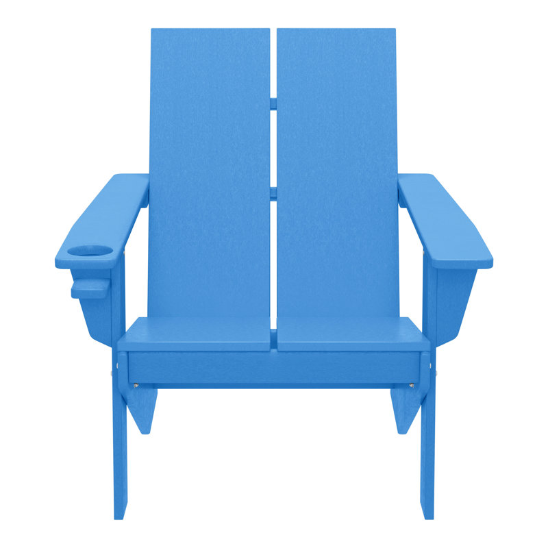 Modern Poly Adirondack Chair (Set Of 4), Black, Blue