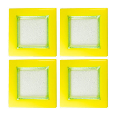 Glass Dinnerware 6" x 6" Square Glass Plate (Set of 4)