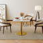 Table de salle à manger 31,5 pouces carrée moderne en faux marbre tulipe avec structure en métal | Idée de cadeau