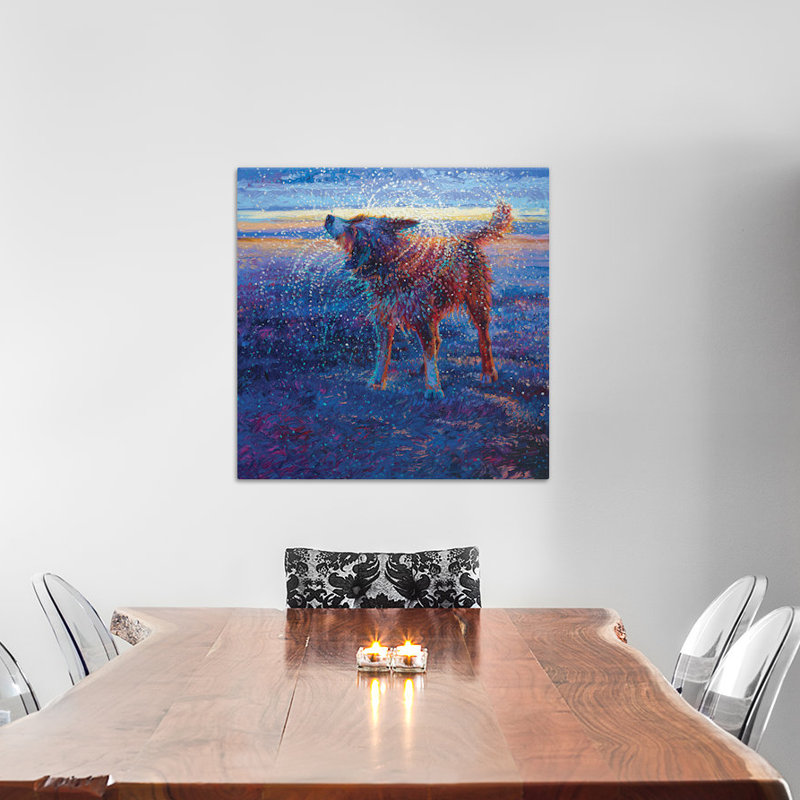 Iris Scott - Coastal Canine, reproduction d'art sur toile tendue, H 12 po x l 12 po x P 1,5 po, Pas de tapis, Toile tendue