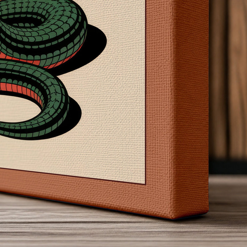 Cobra Hood Rising Graphic - Wrapped Canvas, 24x16 - 61.0 x 40.6 cm, Terracotta Border
