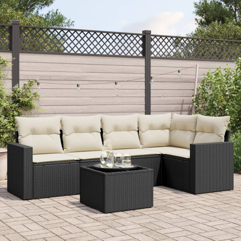Ensemble de canapé de jardin Vidaxl PE rotin grands matériaux résistants aux UV