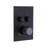 BathSelect Massa Ceiling Mount Matte Black Square Shower System with Thermostatic Mixer and Square Handheld Shower