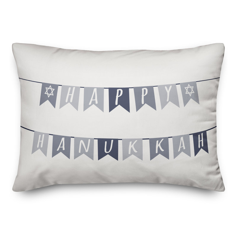  Housse de coussin Happy Hanukkah Flags