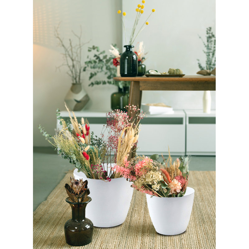 Ensemble de cache-pots en métal Dawoud, 4, Blanc
