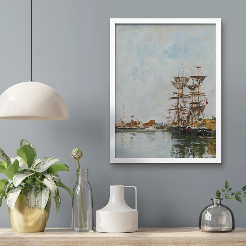 «Watercolor Classic Retro 1800s Ship» sur papier, Blanc, H 10 po x l 8 po