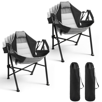 Chaise berçante de camping pliante avec appui-tête et porte-gobelet Noraleescomment