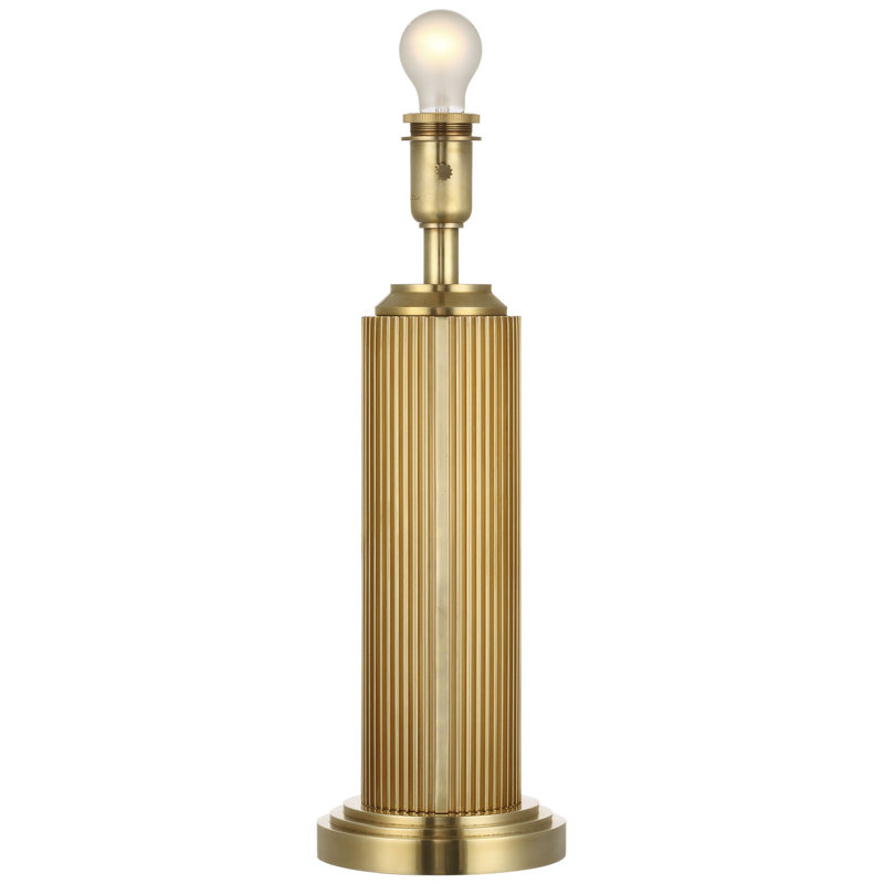 Ralph Lauren Langton 29" Table Lamp in Natural Brass with White Paper Shade, Gold