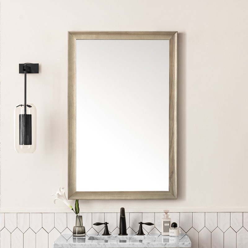 Miroir de salle de bain Glenbrooke, Noyer style Mid-Century, 40 po x 26 po
