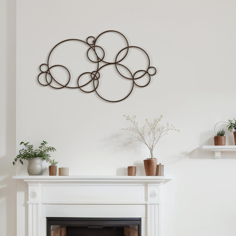 Décoration murale en métal, H 15 po x l 30 po x P 0,05 po, Bronze