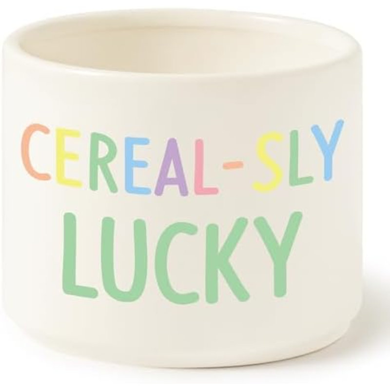 St Patrick’s Day Candy Dish - Mini Ceramic Candy Bowl Tiered Tray Decor, St. Patrick Snack Serving Bowl Party Favor Desktop Decoration for Home Kitchen Classroom (Cereal-sly Lucky)
