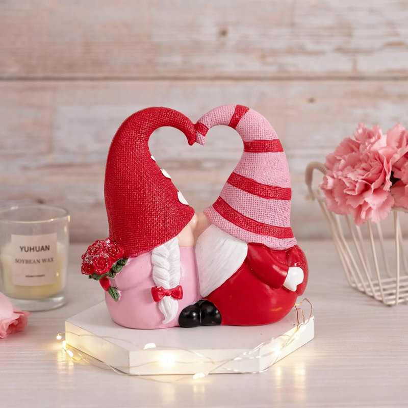 Figurines de gnome de 5,4 po de la Saint-Valentin - Tomtes suédoises en résine