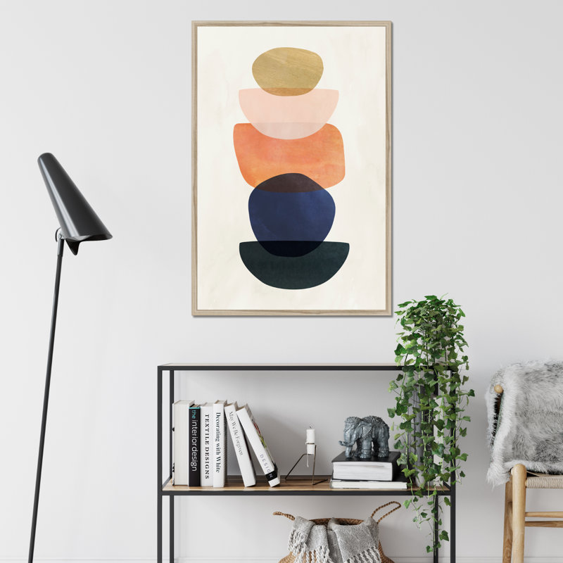 Mod Pods II 1 Piece Painting, 80cm H x 55cm W, Natural Wood Framed Paper Print