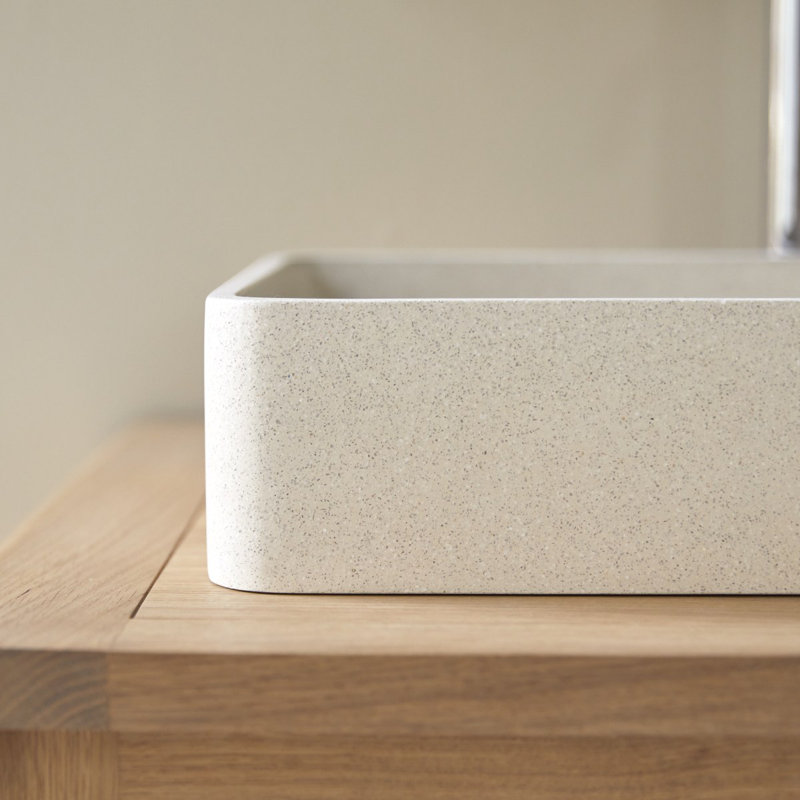 Iris Cream Terrazzo Bathroom Sink, Cream