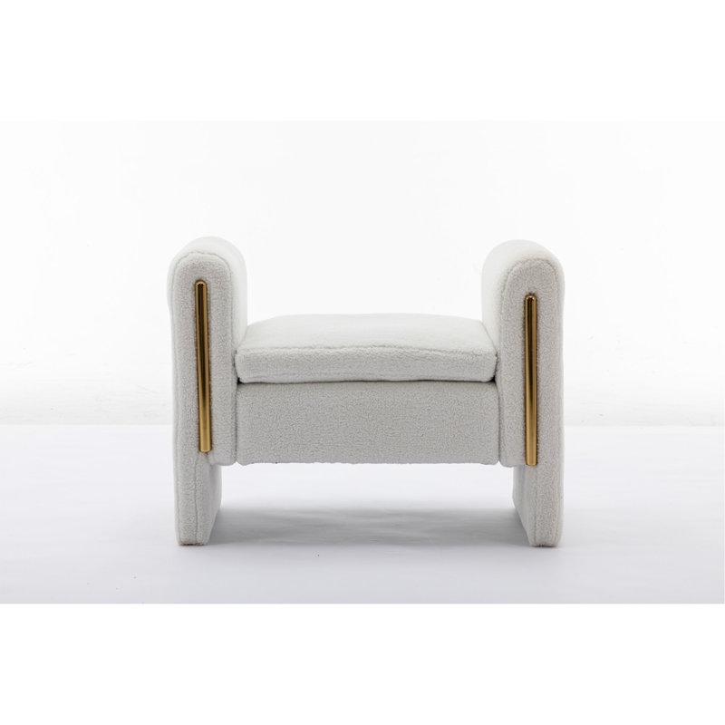 Banc de maquillage en velours, Blanc
