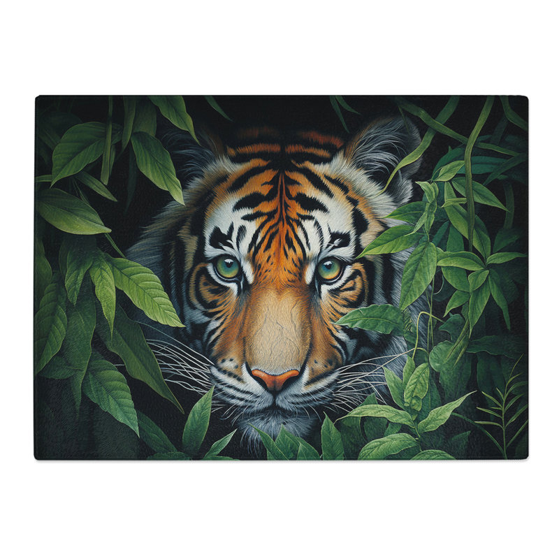 Tiger Photograph 8K  Glass Chopping Board