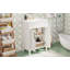 Meuble-lavabo avec lavabo en céramique, 2 portes et tablette réglable-1380207636