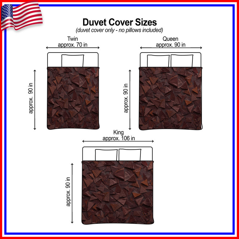 Brown Triangular Mosaic Duvet Covers, Queen