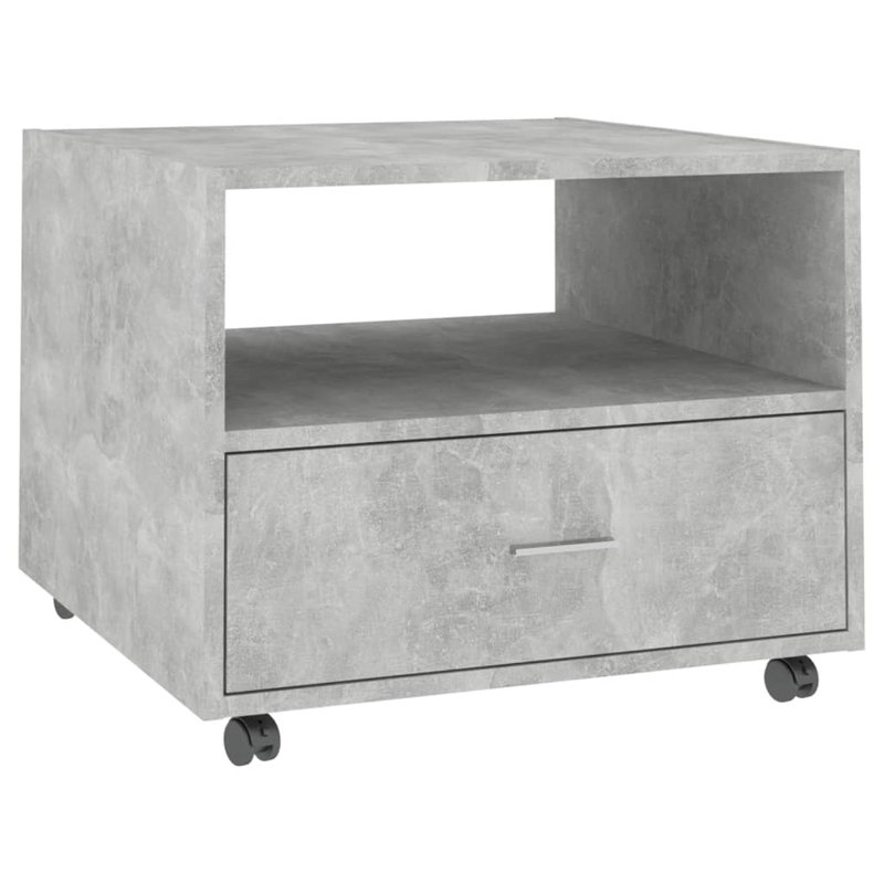 Jahmya Wheel Coffee Table with Storage, Concrete Grey