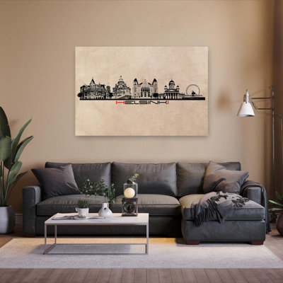 Helsinki City Skyline Abstract Contemporary Architecture City Wall Art