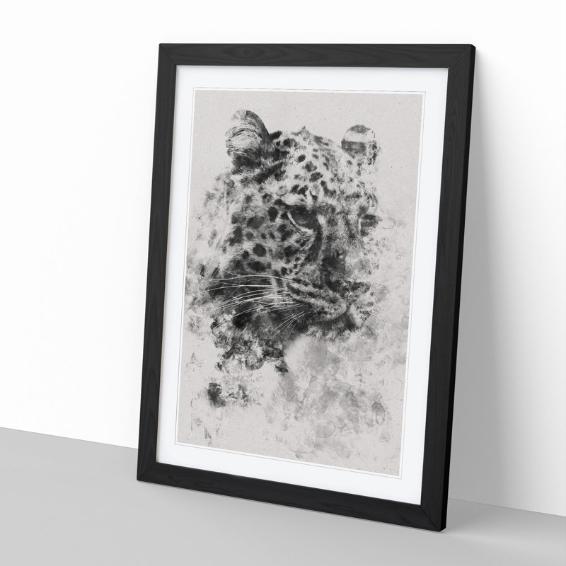 Cheetah Vol.3 - Picture Frame Painting, 65cm H x 48cm W x 2cm D, Black Framed