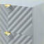 Table de chevet moderne 2 tiroirs grise ultrabrillante