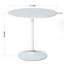 Élégante table de salle à manger ronde pour la cuisine et la salle à manger, plateau en panneau de fibres à densité moyenne avec base en métal (blanc)