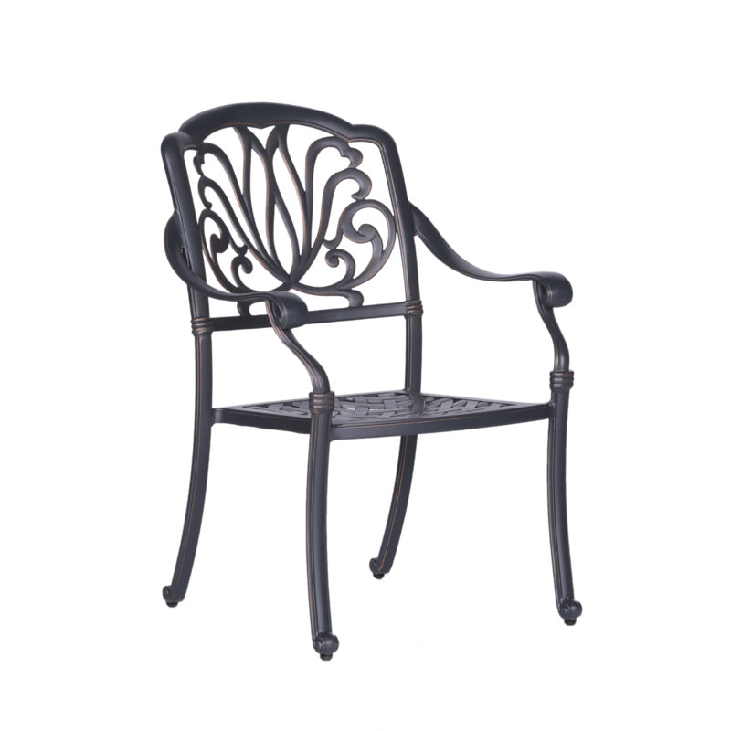 Chaise de patio avec coussin Annecorinne, Argent argent, Nuit désertique