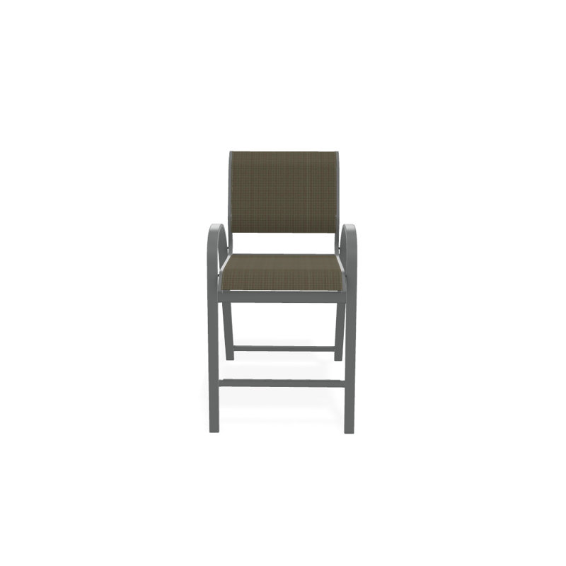 Tabouret de bar 42 po Holna, Tweed Sunbrella® brun, Graphite texturé